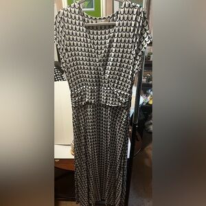 Boden Black and White Patterned Maxi Dress